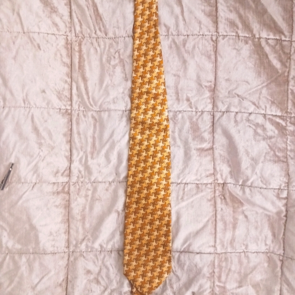 YSL Stylish Yellow Patterned Men's Tie